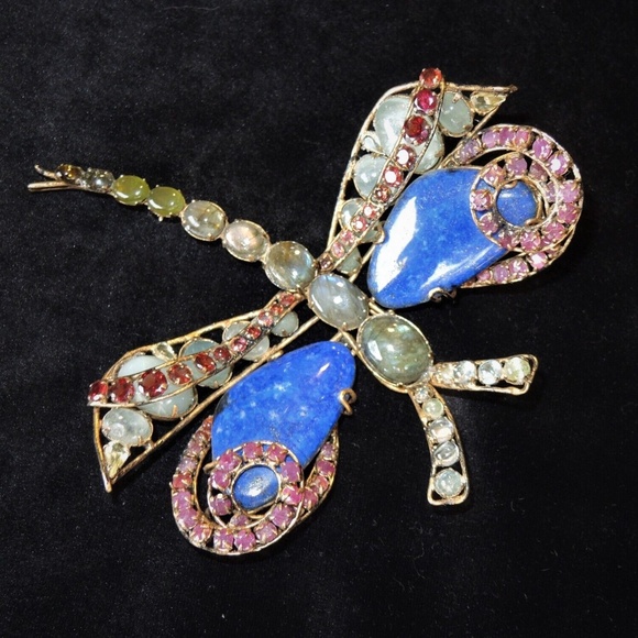 IRADJ MOINI Large Dragonfly Insect Bug Brooch Pin Vintage Designer Jewelry - Picture 3 of 6